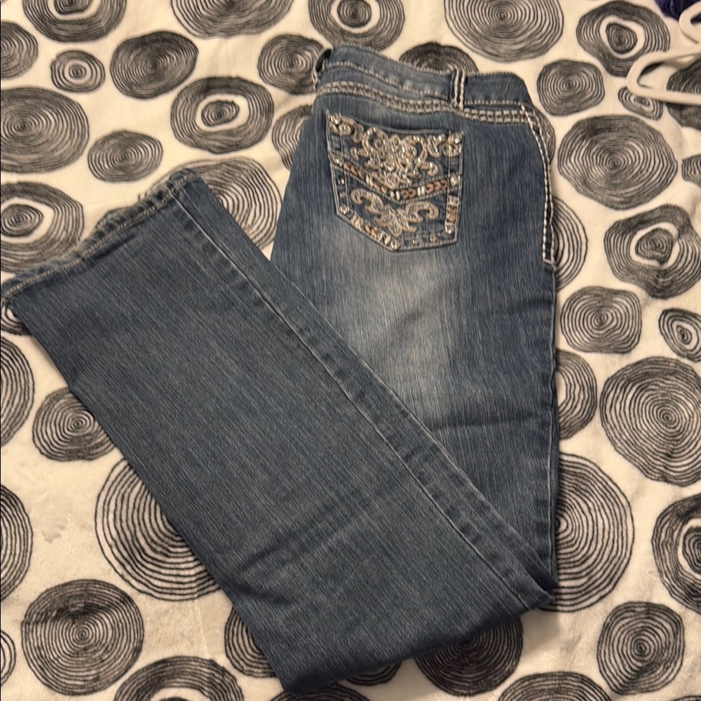 Cato Size 16 Boot Cut Blue Jeans with Vintage Wash